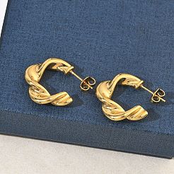 Boucles d'oreilles à clous en acier inoxydable 304 torsadé pour femmes&nbsp;EJEW-K333-07G