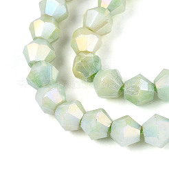 Антикоррозийные гальванические биконические стеклянные бусины&nbsp;EGLA-T021-4mm-16-09