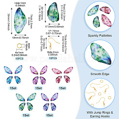 Наборы для самостоятельного изготовления сережек-подвесок в виде крыльев бабочки&nbsp;DIY-TA0013-27