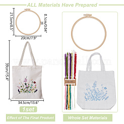 DIY-Kits zur Herstellung einer Schultertasche aus Canvas mit Blumenmuster für Damen&nbsp;DIY-WH0349-356A