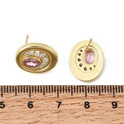 Messing-Mikro pflastern Zirkonia Bolzenohrringe&nbsp;EJEW-G471-13G