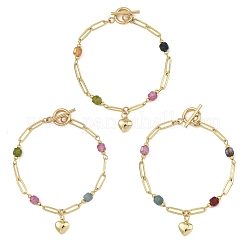 Laiton bracelets de charme de coeur&nbsp;BJEW-JB13880