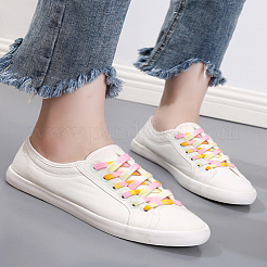 3 пара плоских гладких полиэстеровых шнурков двух цветов&nbsp;AJEW-LP0003-09B