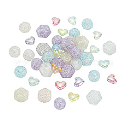 45 шт. 3 вида прозрачных акриловых бусин с эффектом кракле&nbsp;TACR-PH0001-76