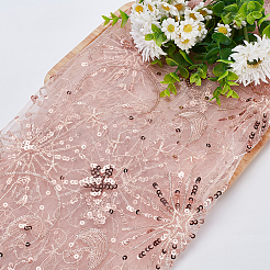 Gestickte Polyester-Mesh-Stoffe mit Stern-Mond-Muster&nbsp;DIY-WH0430-384B