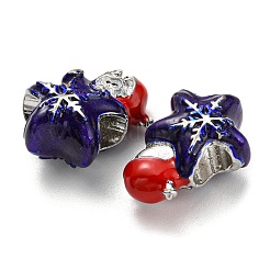 Perles européennes de Noël en laiton et émail&nbsp;KK-D038-09P