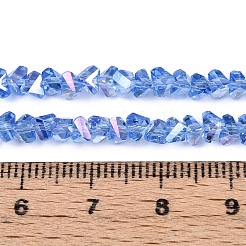 Chapelets de perles en verre transparent électrolytique&nbsp;GLAA-N021-4mm-03