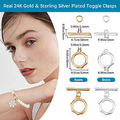 16 шт. 2-х цветные латунные застежки-тоглы&nbsp;KK-BBC0016-64