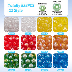 528 шт. 12 стильные гальванические прозрачные стеклянные бусины&nbsp;GLAA-TA0002-31