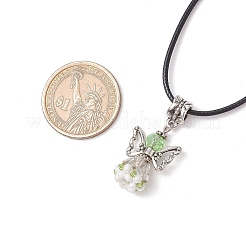 Ожерелья с подвесками из стеклянных бусин в виде ангела&nbsp;NJEW-MZ00094-03