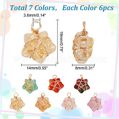 42шт 7 цвета стеклянный кулон&nbsp;PALLOY-HY00008