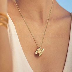 1 cadena de latón con colgantes de letras de aleación.&nbsp;NJEW-LP0001-41M-G