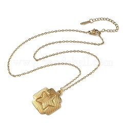 Colliers en acier inoxydable 304 avec pendentif croix et étoile&nbsp;SA-CBA5A8D-04G