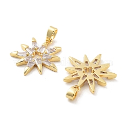 Ciondoli in ottone con placcatura a cremagliera con micro pavé di zirconi chiari&nbsp;KK-C063-04G