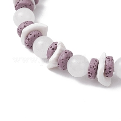 Круглые бусины из натурального белого нефрита&nbsp;BJEW-JB11818-02