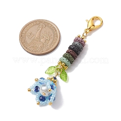 Decorazioni pendenti con perline di roccia lavica naturale&nbsp;HJEW-MZ00042-03