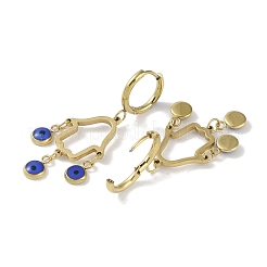 Серьги-кольца с эмалью из нержавеющей стали 304 в виде руки хамсы&nbsp;EJEW-L283-029G