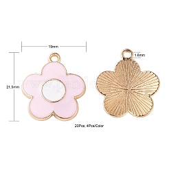 20шт 5 цвета сплава эмалевые подвески&nbsp;ENAM-FS0001-05