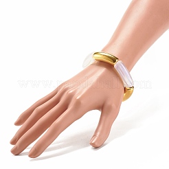 Bracciale elastico da donna con tubo curvo in acrilico&nbsp;BJEW-JB08125