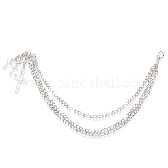 2 шт. двухслойные браслеты из сплава с крестиками для женщин&nbsp;AJEW-SP0001-96