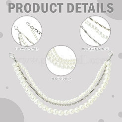 4 шт. 4 стиля цепочек из цинкового сплава и АБС-пластика с жемчугом&nbsp;FIND-CJ0004-48