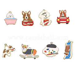 8шт 8 стиля подвески из сплава с эмалью&nbsp;ENAM-FP0002-76