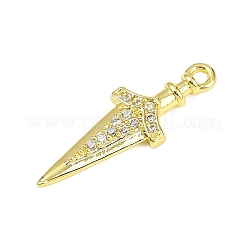 Латунные микропаве прозрачные подвески с фианитом&nbsp;LS-KK-L238-14G