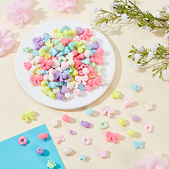 500шт 10 стиля непрозрачные акриловые бусины&nbsp;MACR-ME0001-04