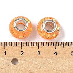 Прозрачные европейские бусины-рондель из смолы&nbsp;LS-RESI-S023-21