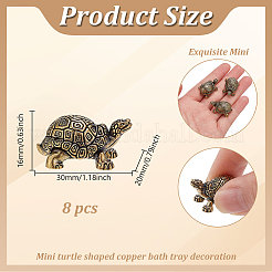 8 Stück Messing Schildkröte Figur Statue für Wohnzimmer Tisch Home Dekoration&nbsp;DJEW-GO0001-12