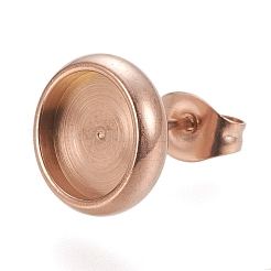 Montature per orecchini a bottone in acciaio inossidabile 304 con placcatura ionica (ip)&nbsp;X-STAS-K202-05C-RG