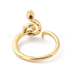 Кольца-манжеты со спиральной змеей и кубическим цирконием&nbsp;RJEW-C017-09G-01-RS