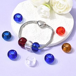 Mischfarbe handgefertigte Rondelle Bunte Malerei großes Loch europäische Perlen&nbsp;X-GPDL-D003-M-1