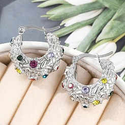 Серьги-кольца из нержавеющей стали 304 в форме луны&nbsp;EJEW-A119-06P