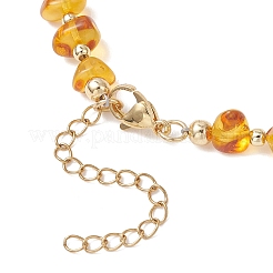 Ожерелья из натуральных янтарных бус для женщин&nbsp;NJEW-JN05862
