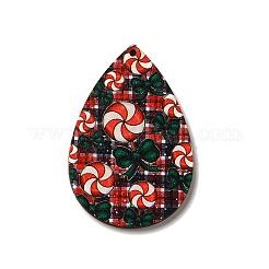 Grands pendentifs en bois imprimé simple face&nbsp;WOOD-H102-03J