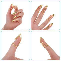5 шт. кольца из латунного сплава в форме ногтя для женщин&nbsp;MRMJ-GL0001-21