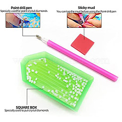Pittura diamante fai da te appeso rete/rete intrecciata con kit pendenti di piume&nbsp;DIY-I084-07