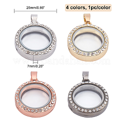 4 шт. 4-х цветные подвески-фоторамки из сплава&nbsp;ALRI-CA0001-006B