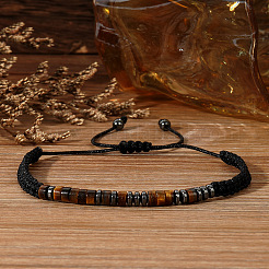 Браслеты из бусин из натурального тигрового глаза и синтетического магнитного гематита для мужчин и женщин&nbsp;LW5953