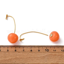 Серьги-гвоздики из латуни и смолы с фруктами&nbsp;EJEW-A140-03A-G