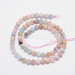 Natur morganite runde Perle Stränge&nbsp;X1-G-I159-6mm