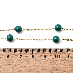 Ожерелья из круглой цепочки из нержавеющей стали и искусственного жемчуга для женщин&nbsp;WGE4439-06