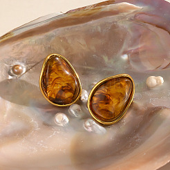 Pendientes de resina de acero inoxidable 304 para mujer&nbsp;GX1070