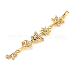 Pendentifs en laiton zircon cubique transparent&nbsp;KK-D101-01C-G
