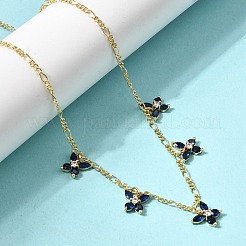 Ожерелья с подвесками в виде бабочек из латуни с микропаве и кубическим цирконием&nbsp;NJEW-B157-23G