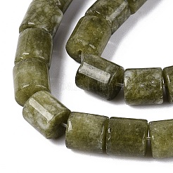 Teñidos naturales blancas abalorios de jade hebras&nbsp;G-Q606-02A-02