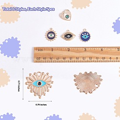 Подвески из сплава эмали 30шт 6 стиля&nbsp;ENAM-SZ0003-30