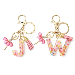 Буквы a~z прозрачные блестящие брелки из смолы с подвеской&nbsp;KEYC-FZ00024-22