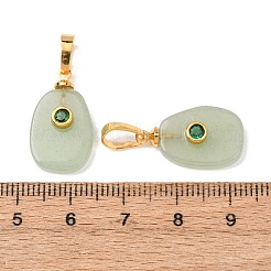 Pendenti avventurina verde naturale&nbsp;G-P628-02G-02